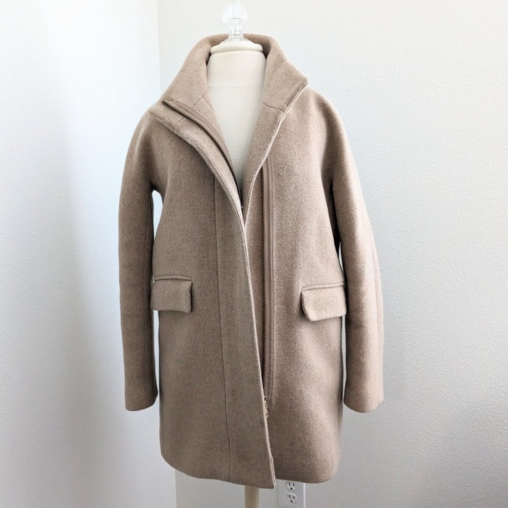 J.Crew Stadium Cloth by Nello Gori Wool Coat | tan | 4
